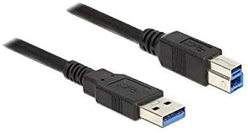 DeLock cable USB 3.0 Type-A male to USB 3.0 Type-B connector, 5.0 m, black