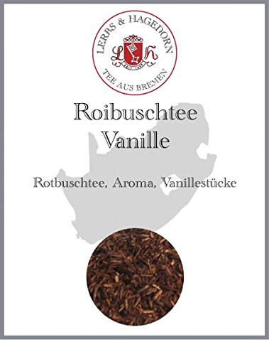 Lerbs & Hagedorn, Roibuschtee Vanille| Vollmundiger Vanille Geschmack 250g (ca. 21 Liter) Verfeinert mit echter Vanille