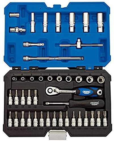 Draper 16446 Square Drive Socket Set, Silver, 1/4-Inch