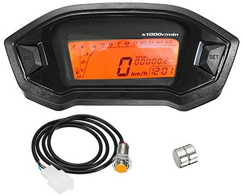 Alamor Universal Motorrad LCD 2-4 Zylinder kmh Tachometer Tachometer Messgerät