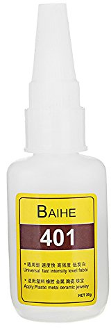 ChaRLes Baihere 401 Alta Resistencia Rápida Secado Baja Floración Plástico Instantáneo Pegamento Bricolaje Artesanías 20G
