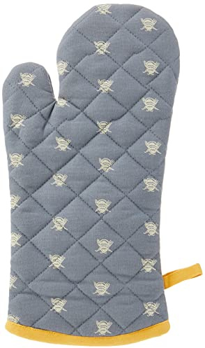 Ulster Weavers Gauntlet Single Oven Glove - Bees (100% Cotton Outer; 100% Polyester wadding; CE marked, Yellow)