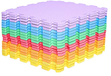 Mocosy 1 'x 1' (30cm x 30cm Alfombrillas entrelazadas | Alfombrilla de Espuma Suave | Alfombrilla de Juego | Alfombrilla de Gimnasio (Vívidas 18Piezas)