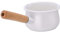 Yumcute Home Email Milchpfanne mit Dual Gießauslauf Butterwärmer Milchtopf für Herd Top gesunde Weiß emailliert Innenbeschichtung Kleine Suppentopf mit Holzgriff (weiß)