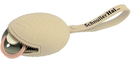 SchnullerHai Ivory, Schnullertasche, Silikon, praktisch für die Aufbewahrung von 2 Schnullern, Schnullerbox mit flexiblen Befestigung