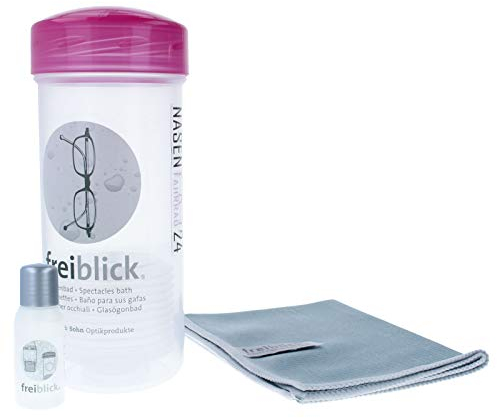 freiblick Brillenbad SET | Schüttelbad zur effizienten Brillenreinigung (Pink, Groß)