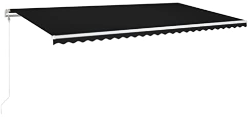 vidaXL Markise Automatisch mit LED Windsensor Gelenkarmmarkise Sonnenmarkise Balkonmarkise Sonnenschutz Sichtschutz Terrasse Garten 600x300cm Anthrazit