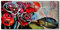 Coloray Uhr auf Leinwand - Weiße Hände - Wohnzimmer Dekoration Segeltuch Ohne Tickendes Geräusc Kunst Wand Uhr - Blumenstraußkubismus Picasso.