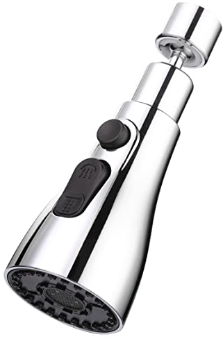 KAXIMON Adaptador de grifo giratorio para fregadero de cocina – Aireador de grifo giratorio de 360° accesorio de rociador – FM22 M24 rosca grifo amplificador de grifo extensor de grifo (3 modos)