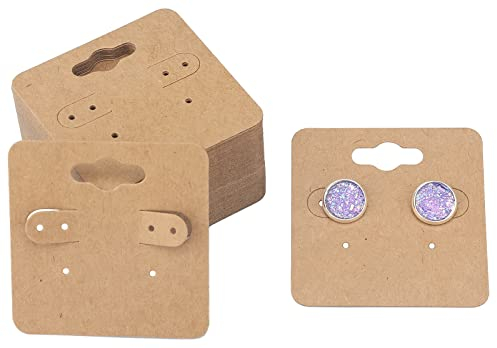 G2PLUS 200 Stück klein Ohrringe Displaykarten - Sechs Löcher Ohrringkarten Kraftpapier - 5 cm Earrings Kartenhalter für Schmuck, Ohrstecker und Ohrringe