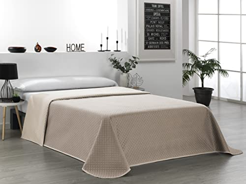 Martina Home Tagesdecke, wendbar, Leder, Beige