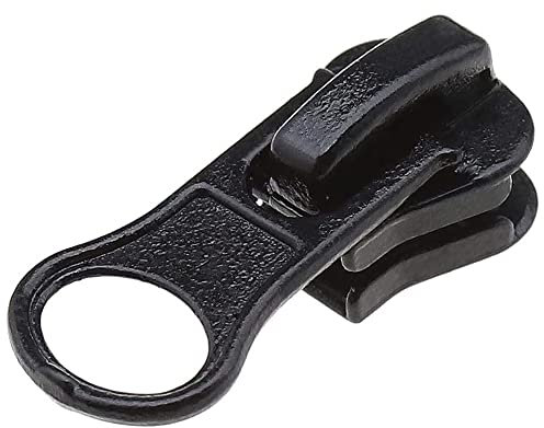 1 x Zipper Slider Puller Replacement Metal Pull Tab Zip Fixer Parts for Repair Jeans, Coats, Jackets, Zippers (Black for No 5 Zippers)