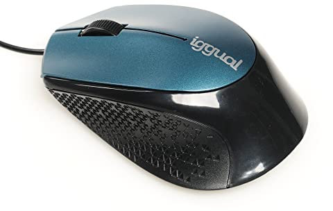 iggual Ratón COM-Ergonomic-R 800 dpi Azul Negro/Azul