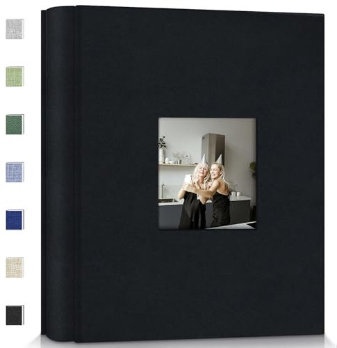 Popotop Fotoalbum, 10 x 15 cm Fotobuch mit 600 Fotos, Leineneinband, Fotobücher mit 300 horizontalen Taschen, Einsteck-Bilderalben für Familie, Hochzeit, Jahrestag, Baby, Urlaubsbilder