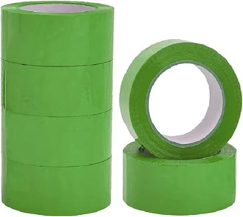 isupli 6 x Green Packaging Tape Roll 48mm x 66m Heavy Duty Strong Adhesive Cello Tape for Parcel Packing Cradboard Box House Moving Shipping