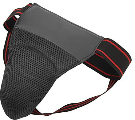 Kickboxing-Tiefschutz, Elastischer Riemen, Größe Anpassen, Atmungsaktiv, Reduziert Auswirkungen, Mesh-Gewebe, Box-Tiefschutz, Stoßdämpfung für Männer für Baseball (Schwarz)