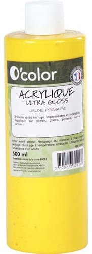 Flacon de 500 ml de peinture acrylique O'COLOR jaune