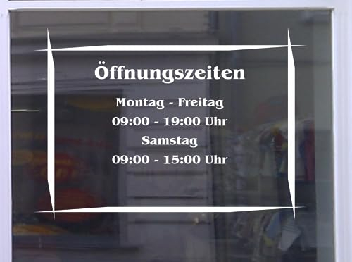 Don Cappello Öffnungszeiten Asia Schaufensterbeschriftung Aufkleber Werbung Laden Geschäft Breite 40 cm Weiß