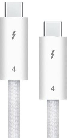 GENESOL Thunderbolt 4, 1m, USB 4, USB C to USB C Data Cable, 240W PD 3.1, 40Gbps Grey/White Nylon Braided Cable