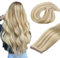DOORES Extensions Echthaar Tape in, Dunkelblond Hervorgehobenes Bleichblond 50cm (20zoll) 100g 40pcs, Hair Extensions Echthaar Remy Haar Natural Hair