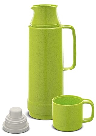 ROTPUNKT BIO Isolierflasche I 750ml I Isolierbecher I langlebig I nachhaltig I Kunststoff - schadstoffrei I Glaseinsatz (kiwi)