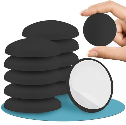Misuyue Türstopper Wand Selbstklebend - 10 Stück Gummipuffer Wandpuffer - Türklinkenpuffer Wandschutz für Schubladen, Schränke, Tiefkühltruhe, Toilettendeckel (schwarz)
