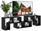 GYMAX Mobile TV a 3 Pezzi, per TV Fino a 65’’, Liberamente Combinabile, per Soggiorno, Camera da Letto, 134 x 30 x 43 cm (NERO)