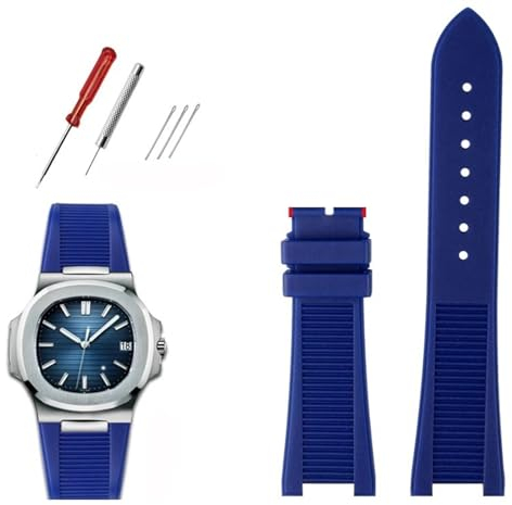 NRYCR Hochwertiges Fluor-Silikon-Armband für Patek Philippe Sport, elegante Nautilus-Serie 5711/5712/5980, wasserdichtes Uhrenarmband für Herren, 25mm-13mm, Achat
