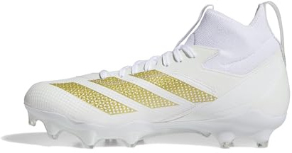 adidas Unisex-Adult Adizero Impact American Football, White/Gold Metallic/White, 10 Women/9 Men