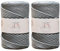 Makromecity 2 Strang Makramee Garn 3mm x 95m Premium Polyester Makramee Schnur Polypropylene Basteln für Wandbehänge Umhängetasche Handtasche Runner Schnullerkette Platzteller (Grau)