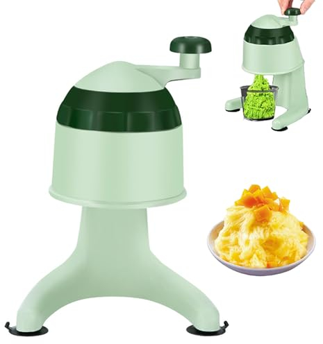 Machine à Cône de Neige Manuelle et Rasoir à Glace, Broyeur à Glace Portable avec Lames en Acier Inoxydable, Machine à Glace Rasée pour Crème Glacée, Machine à Cocktails, Slushy, Kakigori, Bingsu