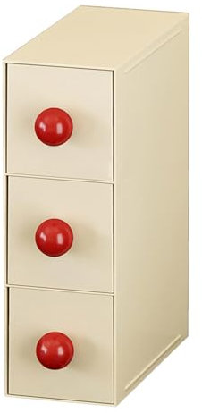 MOTDWKYD Cajón apilable con 3 cajones, organizador de almacenamiento de baño, organizador de maquillaje para esmaltes de uñas, base líquida, pintalabios, polvos hinchados, beige