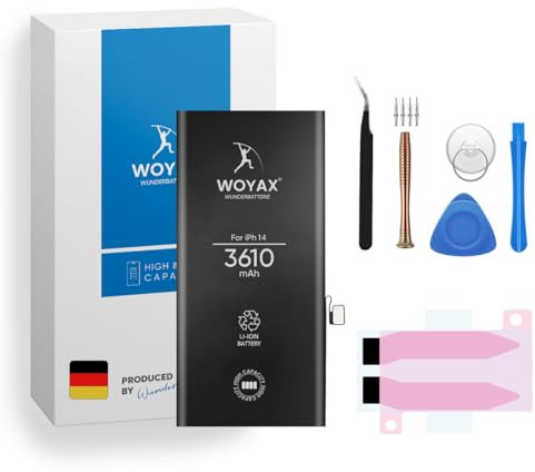 Woyax Wunderbatterie Kompatibel mit iPhone 14 Batterie 3610 mAh Hohe Kapazität