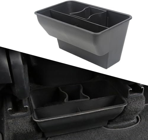 Rear Center Console Storage Box Compatible with Tesla Model Y 2020-2023 Under-Seat Consoles Storage Box Accessories ABS Rear Cup Holder Backseat Storage Box