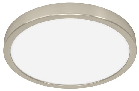 EGLO LED Deckenleuchte Fueva 6, runde Deckenlampe | Aufbaulampe aus Metall in Silber und Kunststoff Weiß, Deckenbeleuchtung warmweiß-kaltweiß, ⌀ 28 cm