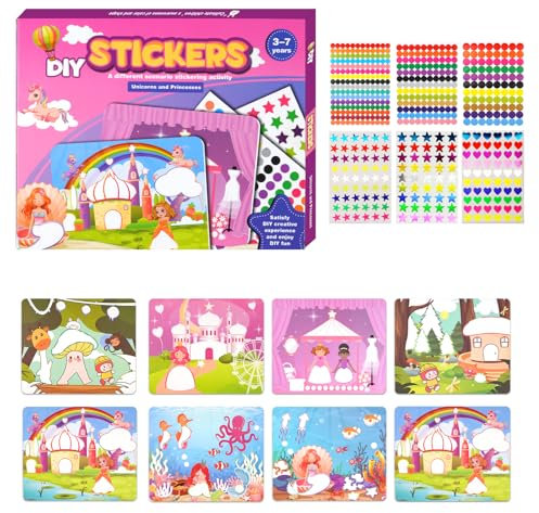 AUAUY Mosaik Bastelset Kinder, 4 Stück Mosaik Bilder mit Klebepunkten, Buntes Klebepunkt Pappe zum Basteln, DIY handgefertigte Kunst Puzzles, Klebepunkt Aufkleber, Kunsthandwerk Scrapbooking Sticker
