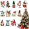 Weihnachtlicher Baumschmuck, 24 Stück Christbaumschmuck Holz, Weihnachten Zwerg Holzanhänger, Weihnachtsbaum Dekorieren Mit Schnur, Für Weihnachtsfeier