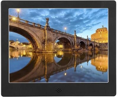 Cadre Photo numérique, Cadre Photo numérique avec écran 8 Pouces 1024X768 Album d'images HD Support MP3 MP4 Video Player Clock Calendar avec télécommande, Rose, Cadeau Britannique