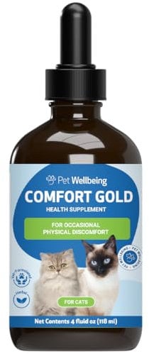 Pet Wellbeing Comfort Gold for Cats - Supports Feline Physical Comfort, Healthy Circulation, Corydalis, Turmeric - Veterinarian-Formulated Herbal Supplement 4 oz (59 ml)
