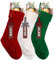 JOISHOP 3pcs Christmas Stockings, 18 Inch Large Knit Christmas Stockings Personalized Xmas Hanging Stocking Decorations with Name Tags for Christmas Fireplace Tree Decorations