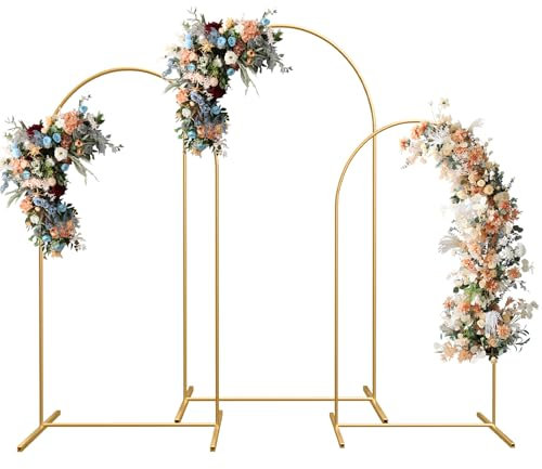 Kit de Arco de Globos 1,2M 1,5M 1,8M Arco de Metal Soporte de Fondo para Tiempo de Adviento, Navidad, Cumpleaños, Fiesta, Boda (Estilo 1)