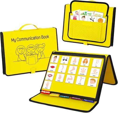 Manuale di comunicazione visiva, consiglio di comunicazione non verbale, autismo vocabolario linguistico materiali di apprendimento, apprendimento del linguaggio schede Cue (Giallo)