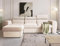 MODERNO Ecksofa mit Schlaffunktion Napoli - Sofa mit Bettkasten - Schlafcouch L-Form - Modern Couch 268x176x88 cm - Creme
