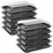 ZR SOLUTIONS Large Rectangular Food & Sandwich Platters with Lids – Durable Black Base Catering Trays for Cake, Buffet & Party Food, RE-USABLE (10)