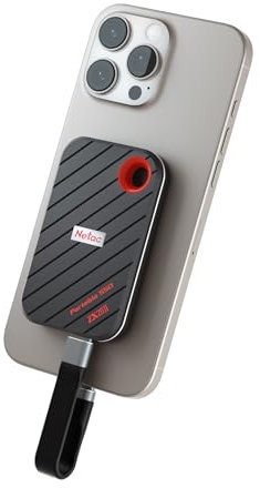 Netac ZX20 II 1TB Portable SSD 1TB NVMe SSD Externe Festplatte, USB 3.2-C, Lesegeschwindigkeit bis zu 2000MB/s, Externe Solid State Laufwerke (magnetisches Design, stoß- und fallfest)