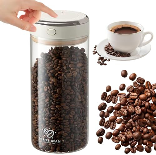 Tutamaz Tarro de café de 1700 ml con tapa al vacío, hermético, tarros de almacenamiento con tapa, latas de café, para té, hierbas medicinales, granos de café, leche en polvo, frutos secos