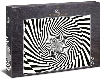 Impossible Puzzle 1000 Teile Wirrwarr - Spiralmuster Schwarzweiß Optik | Faszinierendes Spiralmuster erzeugt die Illusion endloser Bewegung - Puzzle-Qualität made in Germany - Ulmer Puzzleschmiede