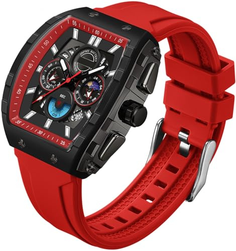 findtime Armbanduhr Herren Chronograph Groß Sportlich Quadratische Uhr Herren Militär Herrenuhr Analog Quarzuhr Datum Luxus Sportuhr für Männer Leuchtzifferblatt Designer Uhren
