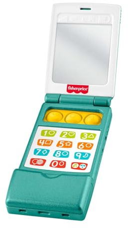 Fisher-Price Laugh & Learn Flip Phone Baby Toy, Multilanguage | English, French, German, Italian, Dutch, Educational Songs & Sounds, Infants & Toddlers Ages 6+ Months, JMM31