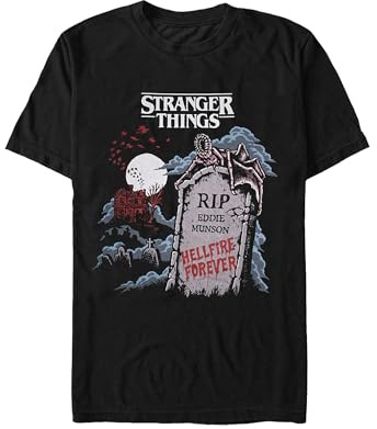 Heroes Inc. Stranger Things Hellfire Club T-Shirt für Erwachsene, schwarz, offiziell lizenziertes Netflix-Grafik-T-Shirt, Premium-Baumwolle, Unisex-Passform für Fans & Sammler